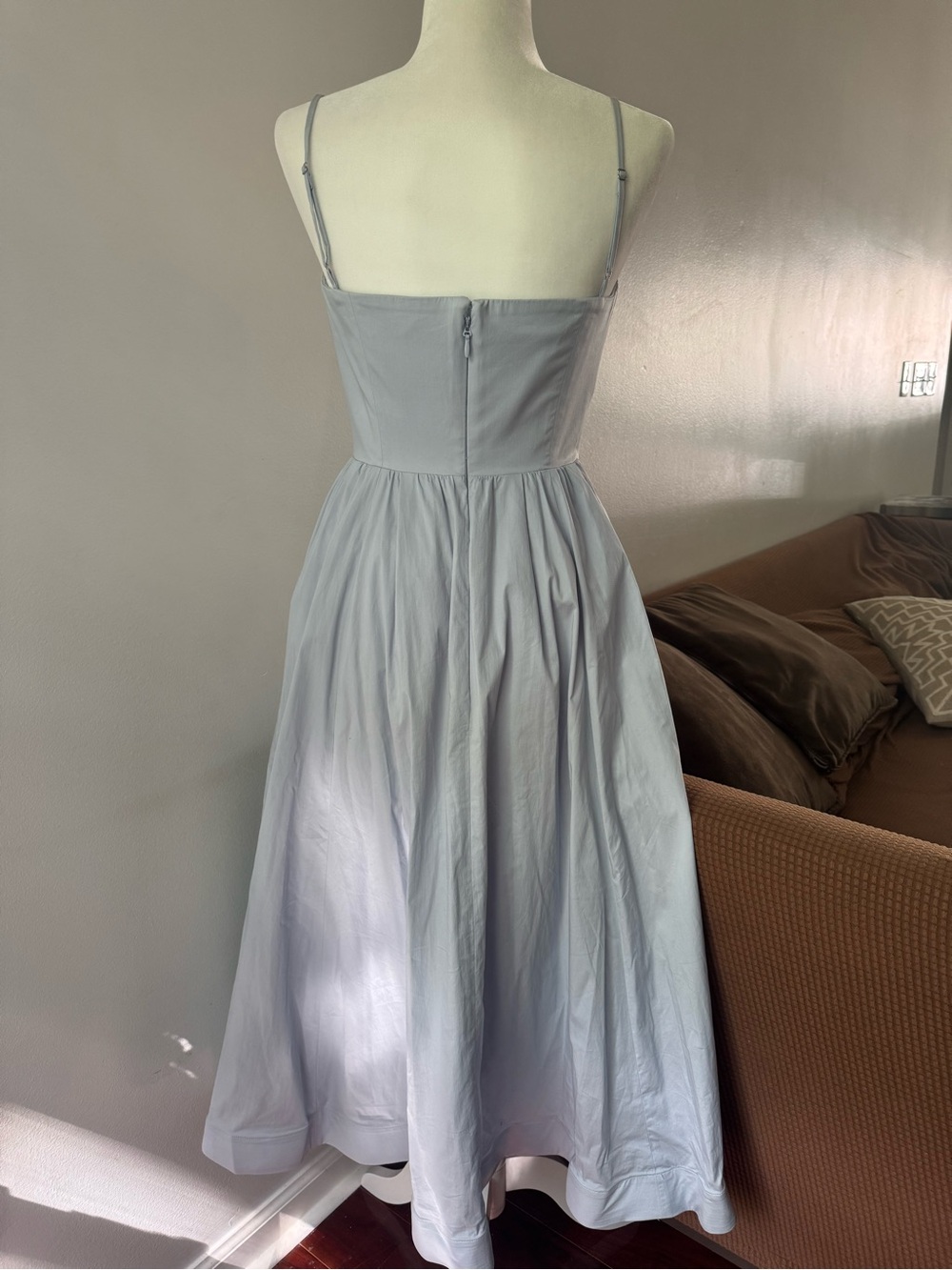 House of CB Light Blue Spaghetti Strap Fit-and-Flare Dress - Picture 10 of 13